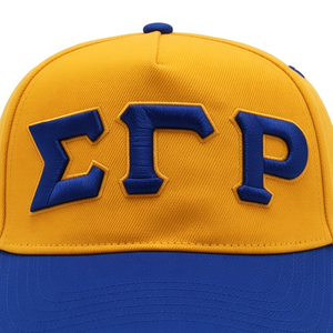 Casquette de baseball brodée or et bleu roi, motif lettres grecques, visière incurvée, ajustable, bicolore, style décontracté, pour femme - Product Image 3