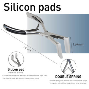 Flat Surface Sealing Hair Extension Plier Tools Kit Professional <b>Tape</b> In Hair Extension Pliers Silver <b>Mirror</b> Polish - Product Image 2