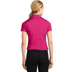 Camiseta Polo Rosa para Mujer, Manga Corta, Color Sólido, Transpirable, Tejida, Estilo Casual, Venta al Por Mayor OEM, Camisetas Polo de Algodón Estilo Urbano - Product Image 4