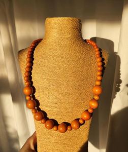 Handmade Wooden Pendant Necklace Geometric Statement Jewelry Colorful Women Boho Customized <b>Wedding</b> <b>Accessory</b> - Product Image 1
