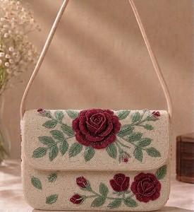 Bolso de Hombro con Solapa Bordado a Mano con Cuentas y Flores, Hecho a Medida, para Mujer, Ideal para Fiestas Nocturnas, Venta al por Mayor - Product Image 6