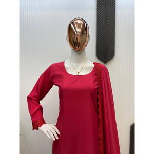 Women's Red LG Beautiful Top and Bottom with Dupatta for Parties Elegant <b>Set</b> - Product Image 1