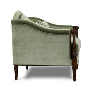 Fauteuil rembourré de style français antique, classique, en bois de noyer sculpté, en velours, pour hôtel et maison 0304434 - Product Image 3