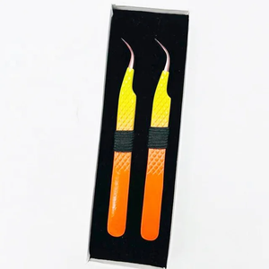 Meilleures pinces à épiler antistatiques en acier inoxydable japonais J2 pour extensions de cils, pointes en fibre, logo personnalisé, outils de beauté en gros - Product Image 1