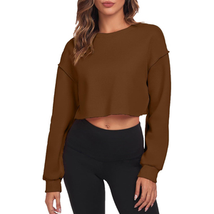 Sudadera corta tipo pullover para mujer, suave, cómoda, de manga larga, ligera, informal, para uso diario, estilo urbano - Product Image 1