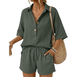 Simple Style 2026 Women Summer Shorts <b>Set</b> Ladies Two Piece Short Suit With Comfortable Fabric Modern Summer Outfit - Product Image 1