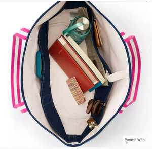 Bolso Tote Casual de Lona con Bordado de Frutas, Cierre de Cremallera, Dos Asas con Ribete Festoneado, Bolso de Hombro, Logotipo Personalizado, para Playa y Compras - Product Image 2