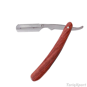 Professional Stainless Steel Barber Shaving <b>Razor</b> Wood & Steel Handle Black Powder Coated <b>Single</b> <b>Blade</b> Black Clip - Product Image 6