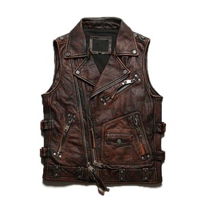 Chaleco de Cuero Original Personalizado para Hombres Adultos |   Chaleco de Cuero Transpirable Personalizado para Hombre - Product Image 1