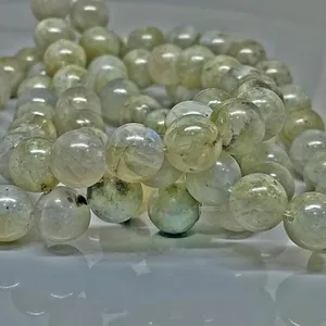 Perles de pierres précieuses en labradorite naturelle de 6 mm, lisses, rondes, qualité B, en fil - Product Image 2