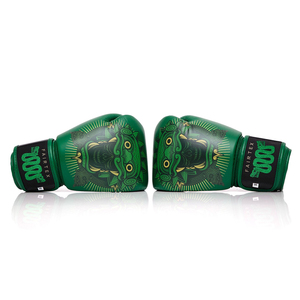 ถุงมือชกมวย Fairtex รุ่นขายดีที่สุด ออกแบบเองได้ พิมพ์ลายได้ หนังแท้ สำหรับการแข่งขันและการฝึกซ้อม สายรัดแบบ OEM สีเขียว - Product Image 4