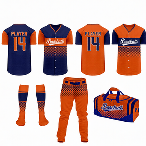 Breathable High Quality Baseball Uniform Short Sleeves Bulk Baseball Uniform Sublimation Sportswear Team Bundle Pack Bags <b>Socks</b> - Product Image 1