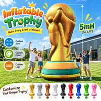 Trophée de football gonflable géant, trophée de football gonflable pour la publicité extérieure, modèle de trophée gonflable en or, réplique