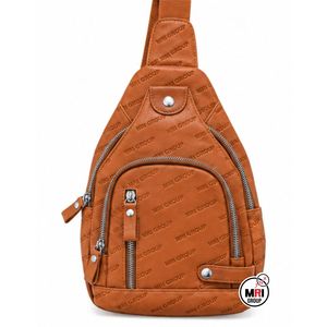 Crossbody Bag with Zipper Closure MRI GROUP New PU High Quality Leather Letter Pattern Single Strap Daily Use Minimalist Style - Product Image 1