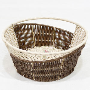 Natural Woven Oval-Shaped Rattan Baskets With Handles, Decorative Storage for Home Decor & Countertop Display - Product Image 2