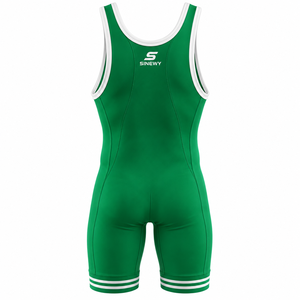 SINEWY Traje de Lucha Libre Verde para Mujer, Ajustado, de Spandex y Poliéster, de Una Pieza, para Artes Marciales, Elástico, con Logotipo Frontal - Product Image 2