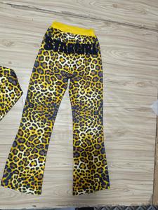 Custom Wide Leg Pants For Women Autumn/Spring Terry Cotton Casual Loose <b>Leopard</b> Sublimation Design Jogger Trousers Pants - Product Image 5