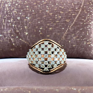 Anillo de Diamantes Radiance Tejido de Lujo, Unisex, Banda de Diseño Intrincado en Oro Rosa con Diamantes de Corte Brillante Natural para Bodas y Fiestas - Product Image 1