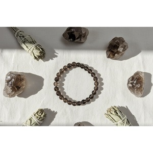 Handcrafted Smoky Quartz Beaded Healing Crystal <b>Bracelet</b>-Natural Grounding Power-Wholesale - Product Image 5