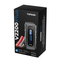 TOPDON V2200Plus 2200A 12V Booster d'urgence Power Bank Auto Truck Car 2-en-1 Battery Tester Jump Starter