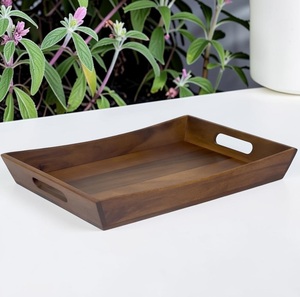 Plateau de service en bois artisanal Unicorn Handicrafts, durable, facile à nettoyer, finition naturelle, pour la restauration, les restaurants, les hôtels, les cafés et la maison - Product Image 2
