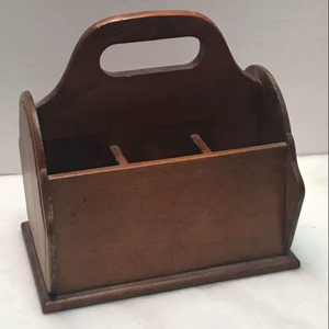 Modern Durable Wooden Caddy Storage Organizer with Handle for Kitchen <b>Bathroom</b> Desk-Portable Box Holder - Product Image 1