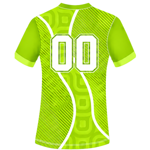 Camiseta de Rugby Verde Lima y Blanca, Manga Corta, Cuello en V, Uniforme de Equipo Geométrico Personalizado, Ropa Deportiva Transpirable para Entrenamiento - Product Image 2