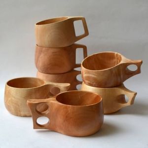 Tasses en bois faites à la main, design minimaliste, écologiques, vaisselle à café en bois massif, finition naturelle, articles de boisson pour la maison - Product Image 1