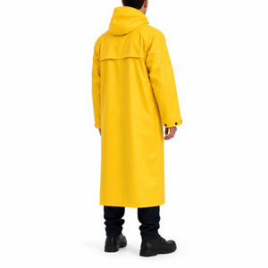 Factory Price <b>Men</b> Raincoat Long Waterproof Outdoor Hooded Rain Jacket Wholesale Heavy Duty Workwear <b>Mens</b> Rain <b>Trench</b> <b>Coat</b> <b>Coat</b> - Product Image 4