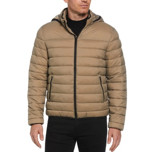 Chaqueta de Lona con Capucha para Hombre, Diseño Único, Color Sólido, Informal, con Cierre Completo, Resistente al Viento, con Bolsillos Delanteros para Invierno - Product Image 1