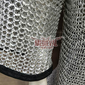 Armadura Medieval de Aluminio con Remaches Planos, Adornos de Cuero, Acabado Anodizado, Hecha a Mano, Estilo Caballero, Moda Histórica - Product Image 5