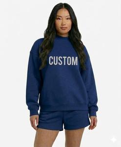 Ensemble court col montant pour femme, style streetwear, 2 pièces, avec broderie frontale, en polaire épaisse pour l'hiver, coupe ample, respirant et écologique - Product Image 5