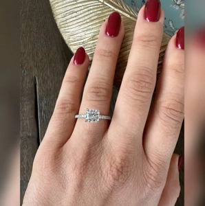 Princess Cut 1.50 Carat Lab Grown <b>Diamond</b> <b>Ring</b> For Women Luxury 925 Sterling Silver Jewelry For Wedding Engagement - Product Image 3