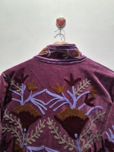 Chaqueta de Terciopelo Bordada a Mano para Mujer 2026, Abrigo Floral Botánico, Prenda Exterior Artesanal, Chaqueta Vintage - Product Image 5
