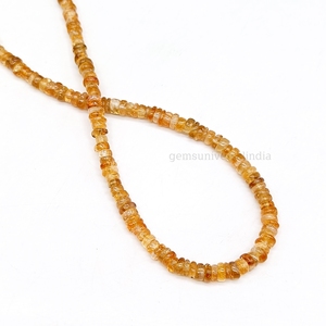 Natural Citrine Heishi Shape Gemstone <b>Necklace</b> With 925 Sterling Silver Clasp Handmade Jewelry For Women Wholesale Bulk - Product Image 2