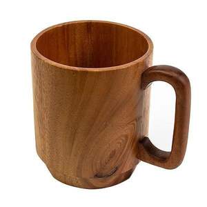 Mug à café/thé en bois fait main de style japonais de luxe avec poignée, capacité de 401 à 500 ml, pour cadeaux et usage quotidien - Product Image 2