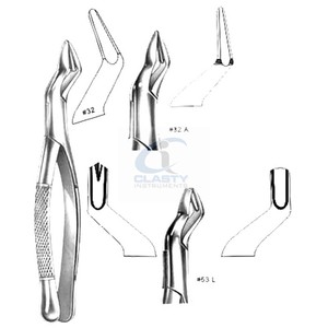 Forceps d'extraction dentaire en acier inoxydable, instrument chirurgical manuel certifié CE Classe I pour la chirurgie buccale - Product Image 2