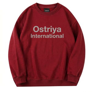 Ostriya Intl 2026 Women Streetwear Turtleneck Lightweight Quick Dry Fleece 100% Cotton Embroidered <b>Drop</b>-shoulder Sweatshirt - Product Image 4