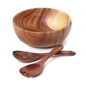 Bol en bois naturel fait main, plat de service rustique pour fruits, collations, salades, desserts, cuisine, table à manger, décoration de la maison - Product Image 3
