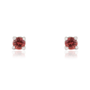 Beautiful Round Cut 100% Authentic Orange Sapphire Gemstone 925 <b>Sterling</b> <b>Silver</b> Dainty <b>Studs</b> Earring For Women's - Product Image 1