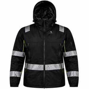 Men's <b>Waterproof</b> Reflective Safety Polyester CE Certified Rip-Stop High Visibility Winter Workwear Construction Security - Product Image 2
