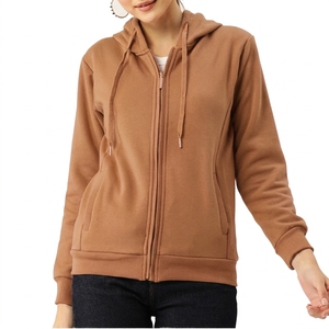 Sudadera con Capucha Personalizada para Mujer, con Cierre, de Felpa Francesa Gruesa, Color Sólido, de Algodón y Poliéster, Talla Grande - Product Image 6