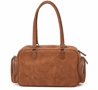Sac bandoulière en daim marron pour femme, fermeture éclair, capacité 8-10L, style vintage, pour voyage, mode, soirée, usage quotidien, Beenas