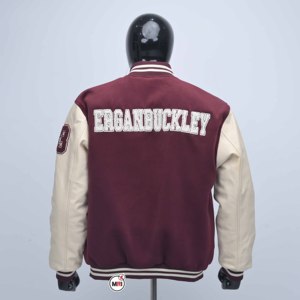 Best Selling <b>Mens</b> Baseball Varsity <b>Jacket</b> <b>Men's</b> Maroon Cream Embroidered <b>Letter</b> E Front Autumn Wear Preppy Style Baseball <b>Jacket</b> - Product Image 2