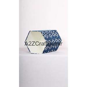 Cubo de Basura Plegable Hexagonal Abierto de Cartón y Tela de Algodón con Diseños Decorativos Elegantes para Uso en Interiores/Exteriores - Product Image 4