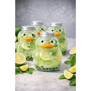 500ml Cute Duck Shape PET <b>Plastic</b> Bottle OEM Beverage <b>Packaging</b> with Aluminum Screw Lid for Milk Tea Juice Coffee - Product Image 2