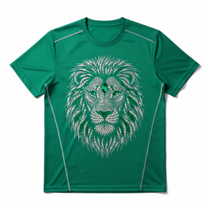 Fabricante de Camisetas con Logotipo Personalizado y Pedrería, Camiseta Transpirable Informal de Manga Corta con Brillo, Tallas Grandes, Unisex, Camisetas con Diseño Gráfico - Product Image 1