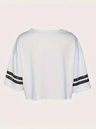 Camiseta corta de corte cuadrado para mujer, algodón grueso, estilo streetwear hip hop, textil de alta densidad, prenda femenina - Product Image 3