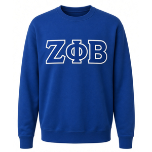 เสื้อสเวตเชิ้ตคอกลม Zeta Phi Beta สำหรับผู้หญิง สีน้ำเงินรอยัล ตัวอักษรกรีก ปักลาย ZOB เสื้อพูลโอเวอร์ผ้าฟลีซ เสื้อคอกลมสำหรับชมรมนักศึกษา - Product Image 3