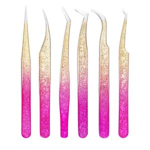 1 Pince à Épiler pour Sourcils et Cils, Anti-Statique, en Acier Inoxydable, pour Artistes Maquilleurs, Outil d'Extension de Cils, Motif Fleur de Glace - Product Image 1